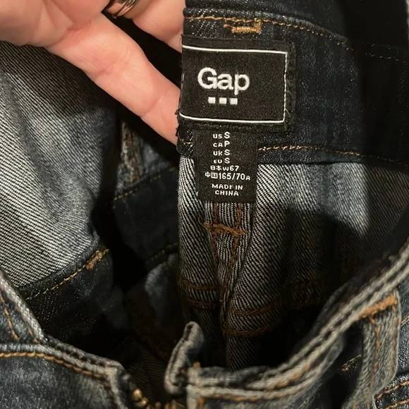 Gap Dark Denim Women’s Overalls Adjust straps side zip belt loops pockets USED S - Picture 11 of 11
